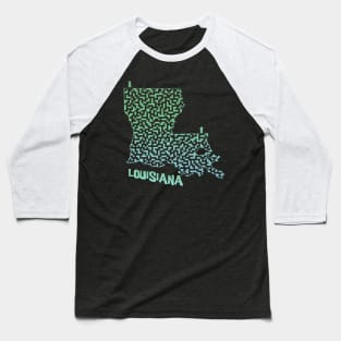 Louisiana State Outline Maze & Labyrinth Baseball T-Shirt